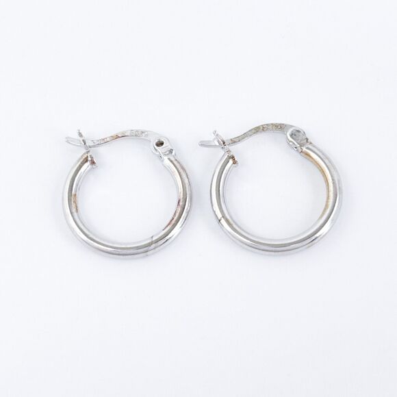 Vintage Sterling Silver 925 1.5cm Classic Hoop Earrings - Picture 3 of 6